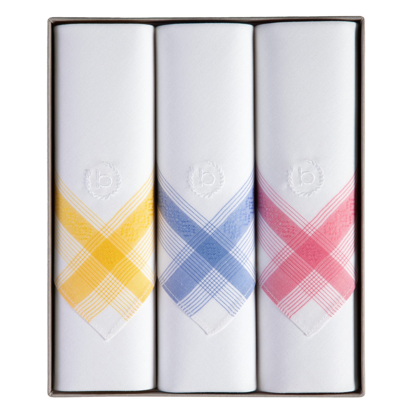 3er Packung bugatti Stofftaschentücher für Damen - mit bugatti-Logo bestickt
