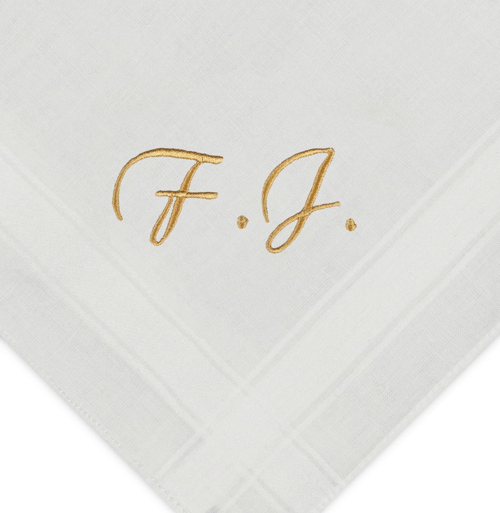 Individuell besticktes 3er Set Taschentücher | verschiedene Designs | 3 Monogramm-Taschentücher mit Wunschbestickung