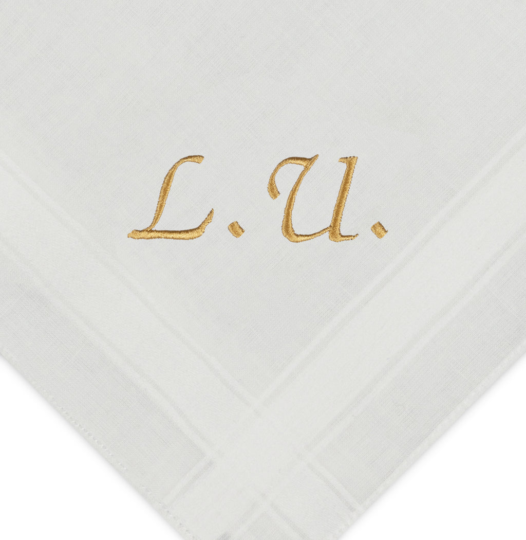 Individuell besticktes 3er Set Taschentücher | verschiedene Designs | 3 Monogramm-Taschentücher mit Wunschbestickung
