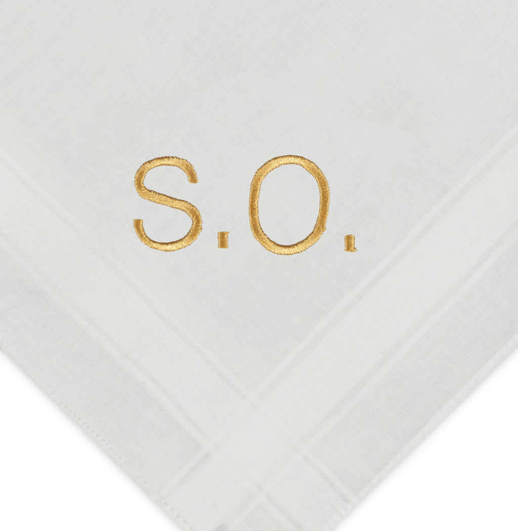 Individuell besticktes 3er Set Taschentücher | verschiedene Designs | 3 Monogramm-Taschentücher mit Wunschbestickung