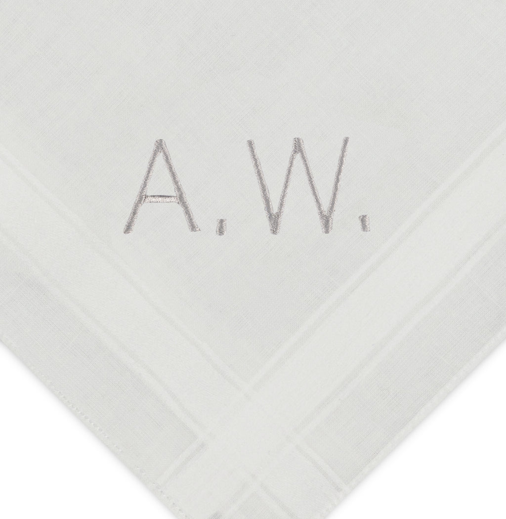 Individuell besticktes 3er Set Taschentücher | verschiedene Designs | 3 Monogramm-Taschentücher mit Wunschbestickung