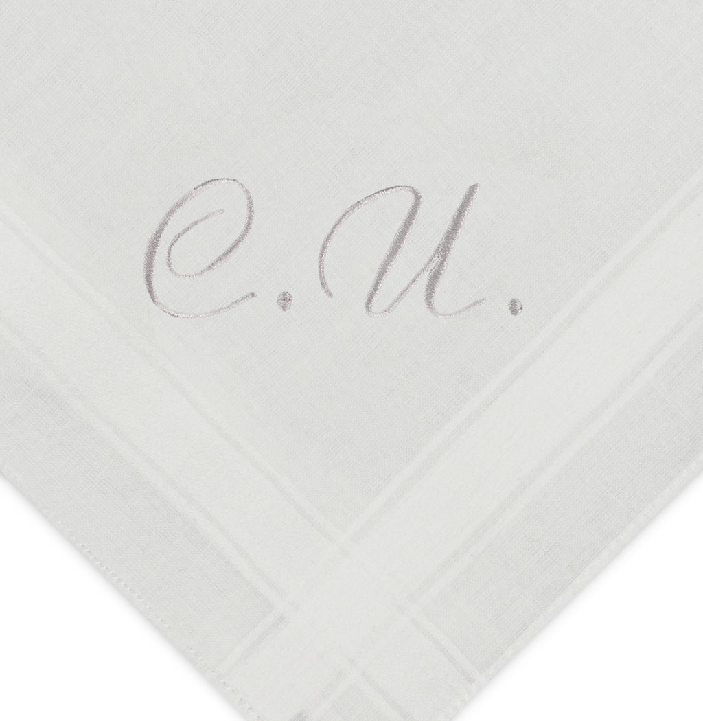 Individuell besticktes 3er Set Taschentücher | verschiedene Designs | 3 Monogramm-Taschentücher mit Wunschbestickung