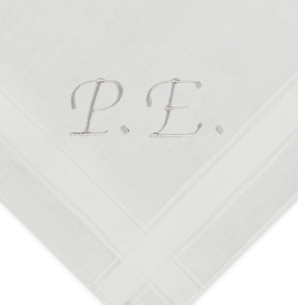 Individuell besticktes 3er Set Taschentücher | verschiedene Designs | 3 Monogramm-Taschentücher mit Wunschbestickung