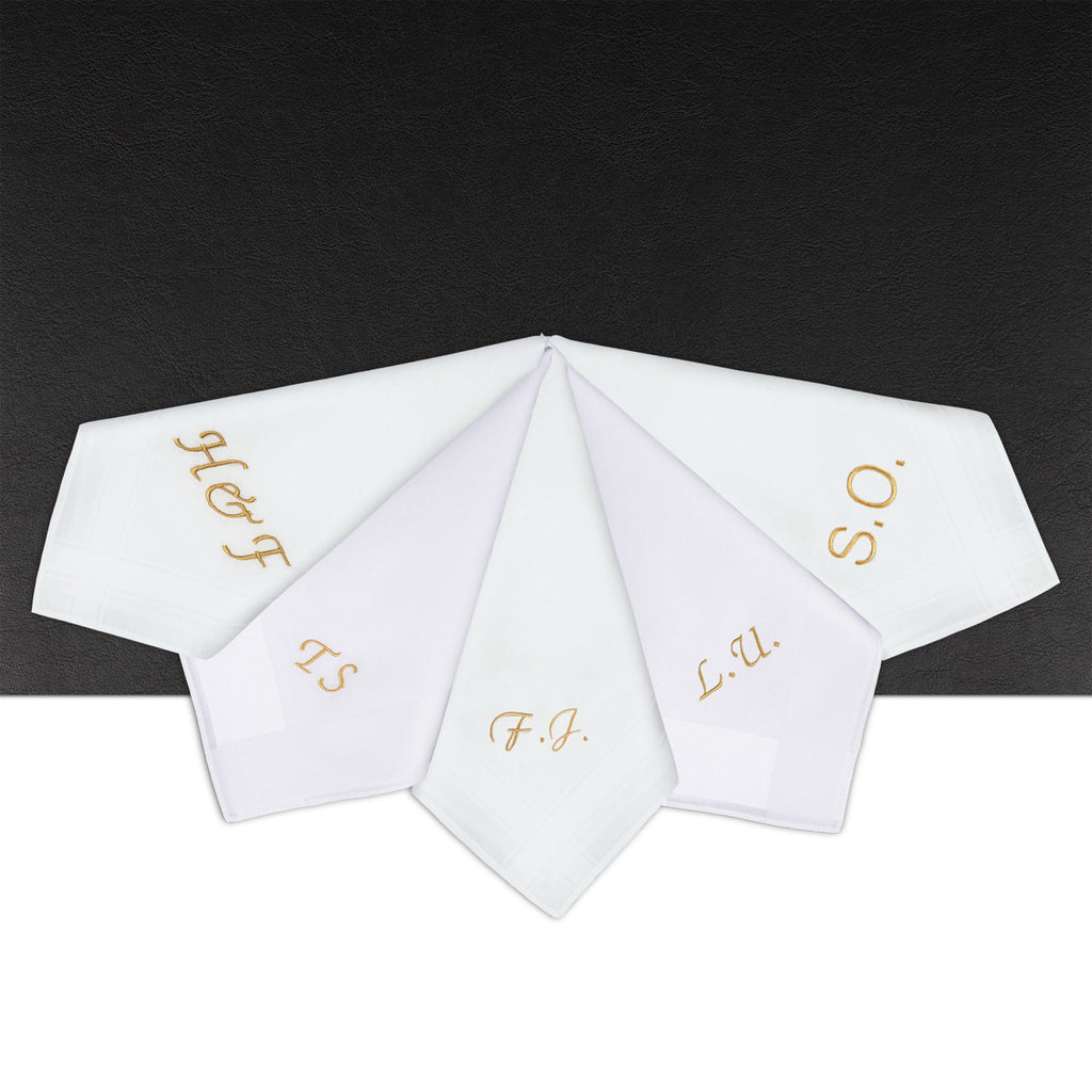 Individuell besticktes 3er Set Taschentücher | verschiedene Designs | 3 Monogramm-Taschentücher mit Wunschbestickung