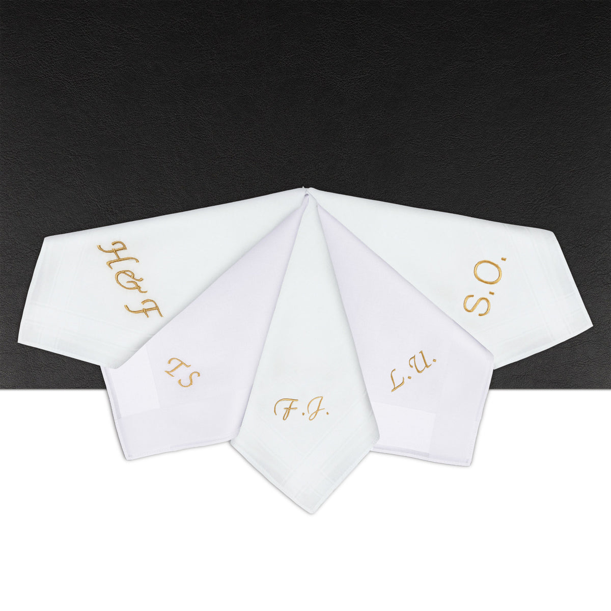 Individuell besticktes 3er Set Taschentücher | verschiedene Designs | 3 Monogramm-Taschentücher mit Wunschbestickung