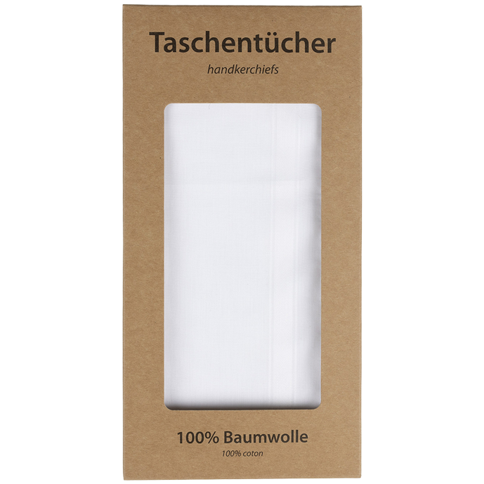 6 Stofftaschentücher für Damen uni weiss
