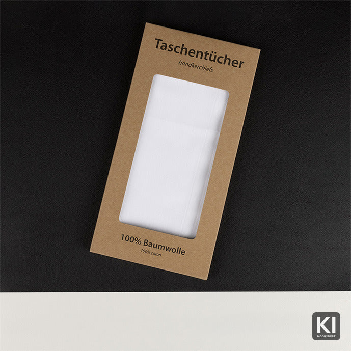 6 Stofftaschentücher für Damen uni weiss