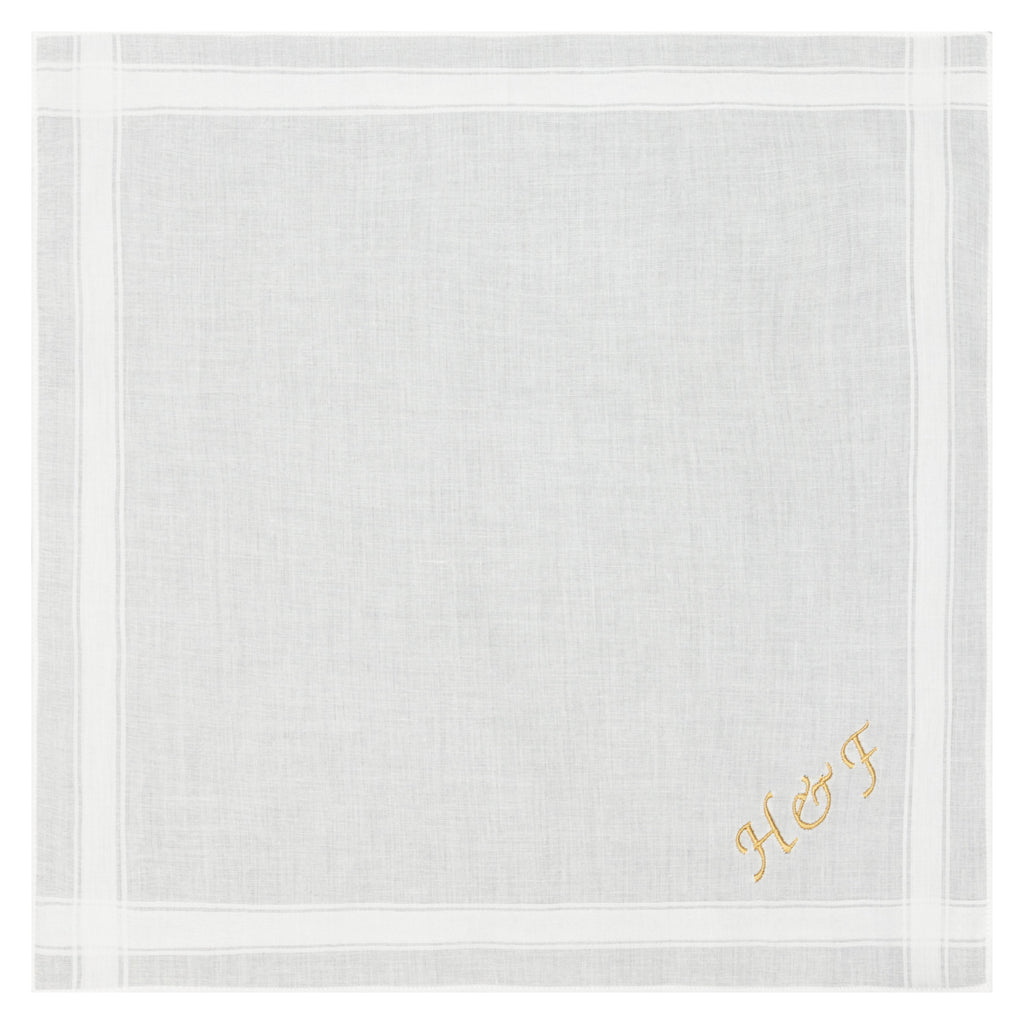 Individuell besticktes 3er Set Taschentücher | verschiedene Designs | 3 Monogramm-Taschentücher mit Wunschbestickung