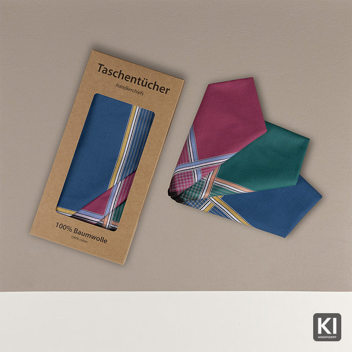 6 PREMIUM Stofftaschentücher für Damen - dunkel