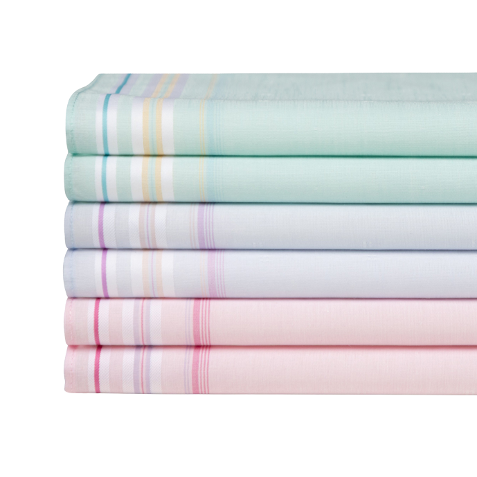 6 PREMIUM Stofftaschentücher für Damen - farbig, mit Ornamenten