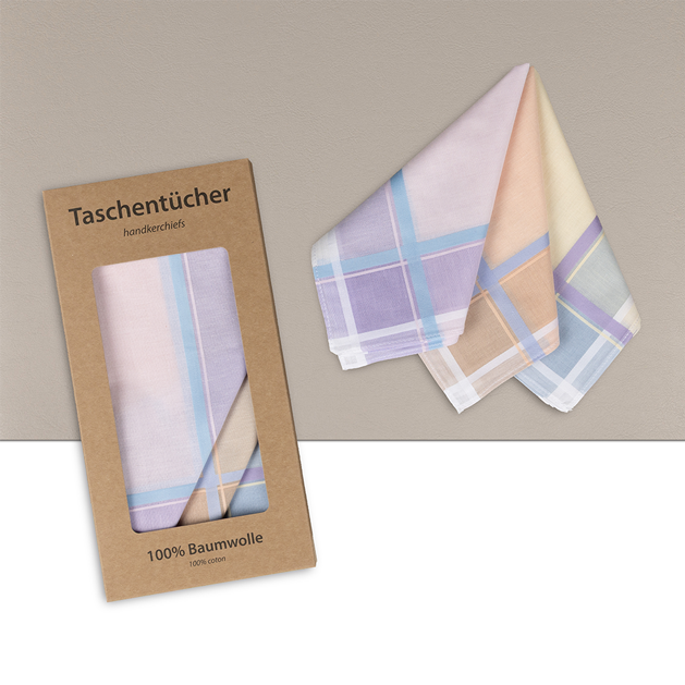 6 Stofftaschentücher für Damen | farblich sortiert | 29x29cm