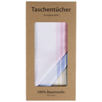 6 Stofftaschentücher für Damen - weißgrundig