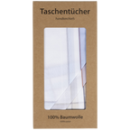 6 Stofftaschentücher für Herren - weißgrundig