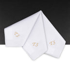 Individuell besticktes 3er Set Taschentücher | verschiedene Designs | 3 Monogramm-Taschentücher mit Wunschbestickung