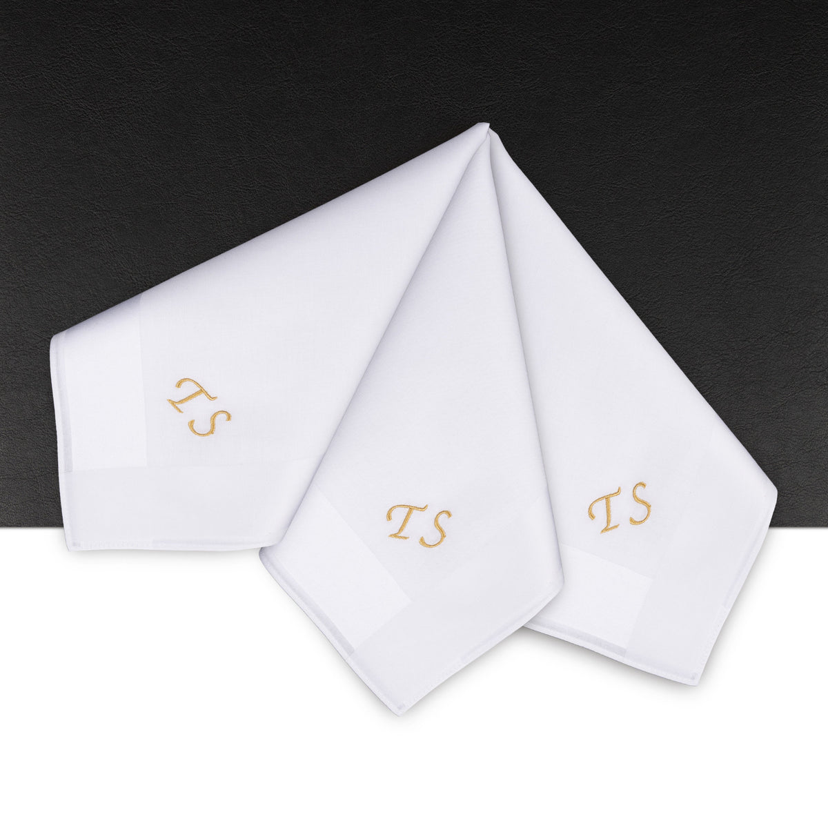 Individuell besticktes 3er Set Taschentücher | verschiedene Designs | 3 Monogramm-Taschentücher mit Wunschbestickung