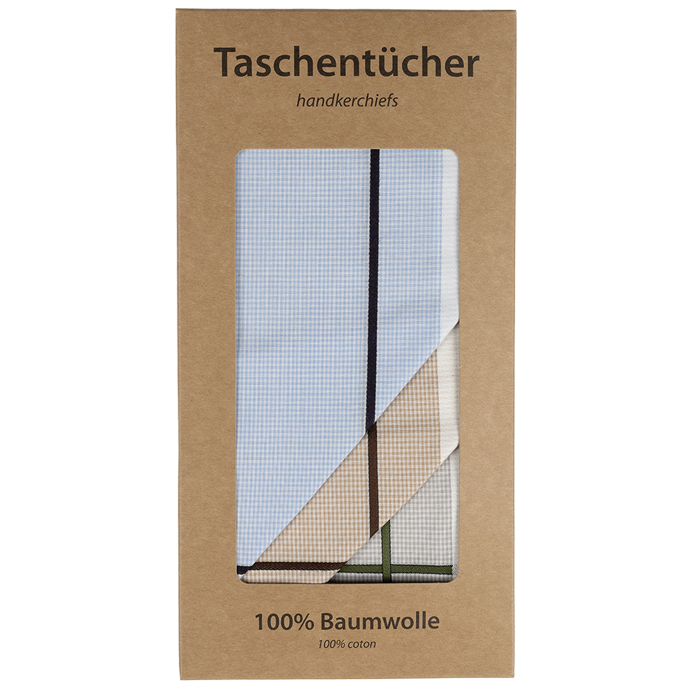 6 PREMIUM Stofftaschentücher für Herren - kariert