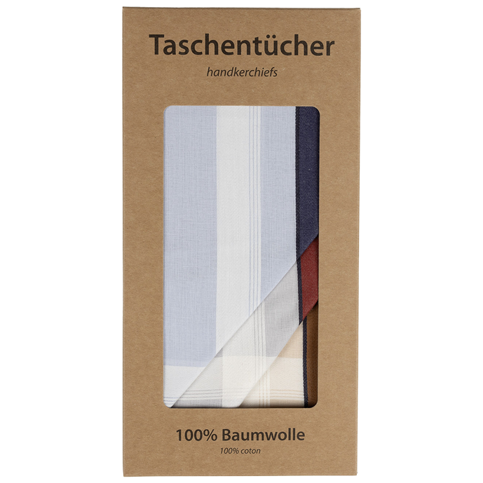 6 Stofftaschentücher für Herren - farbig