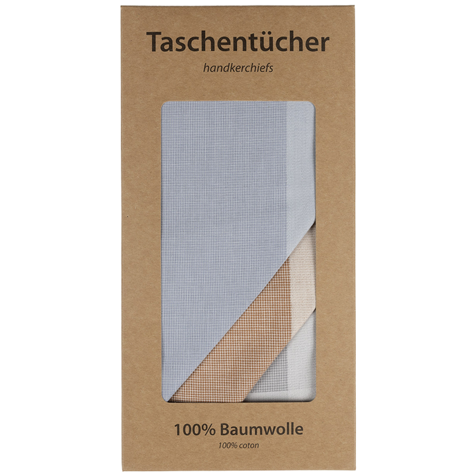 6 Stofftaschentücher für Herren - fein kariert