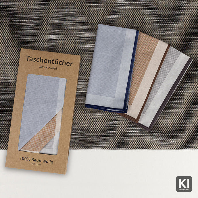 6 Stofftaschentücher für Herren - fein kariert
