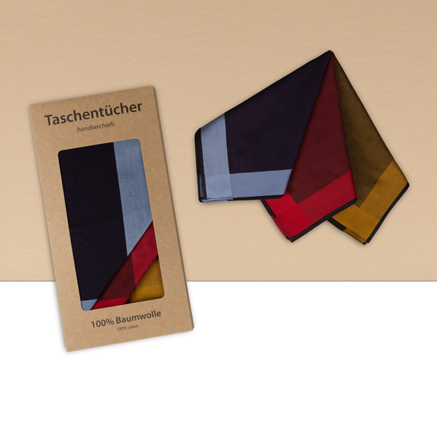 6 Stofftaschentücher für Herren - dunkel