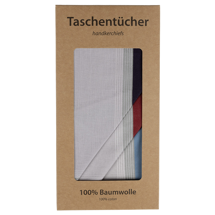 6 Stofftaschentücher für Herren - farbig