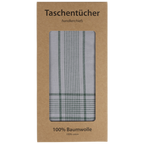 3 original Bundeswehr-Taschentücher für Herren - graugrundig, feine Streifen