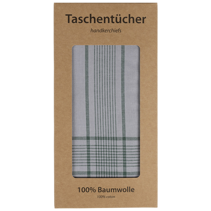 3 original Bundeswehr-Taschentücher für Herren - graugrundig, feine Streifen