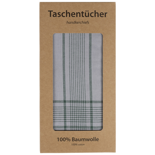 3 original Bundeswehr-Taschentücher für Herren - graugrundig, feine Streifen