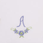 3 Stck Damen-Stofftaschentücher mit Monogramm bestickt - weisses Taschentuch mit blauen Stick
