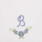 3 Stck Damen-Stofftaschentücher mit Monogramm bestickt - weisses Taschentuch mit blauen Stick