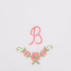 3 Stck Damen-Stofftaschentücher mit Monogramm bestickt - rosa Taschentuch mit rosa Stick