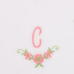 3 Stck Damen-Stofftaschentücher mit Monogramm bestickt - rosa Taschentuch mit rosa Stick