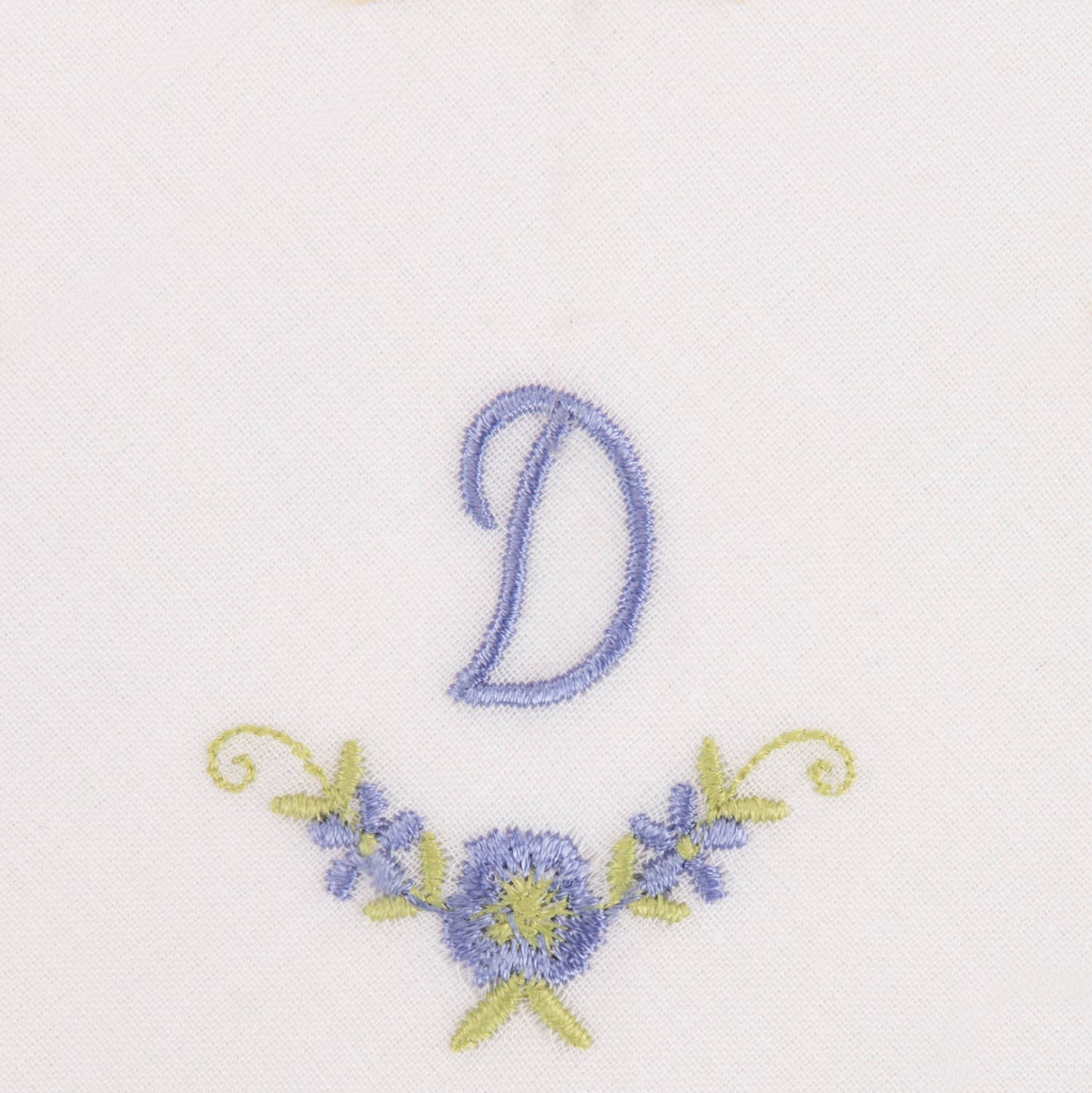 3 Stck Damen-Stofftaschentücher mit Monogramm bestickt - weisses Taschentuch mit blauen Stick