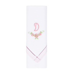 3 Stck Damen-Stofftaschentücher mit Monogramm bestickt - rosa Taschentuch mit rosa Stick
