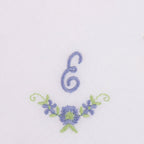 3 Stck Damen-Stofftaschentücher mit Monogramm bestickt - weisses Taschentuch mit blauen Stick