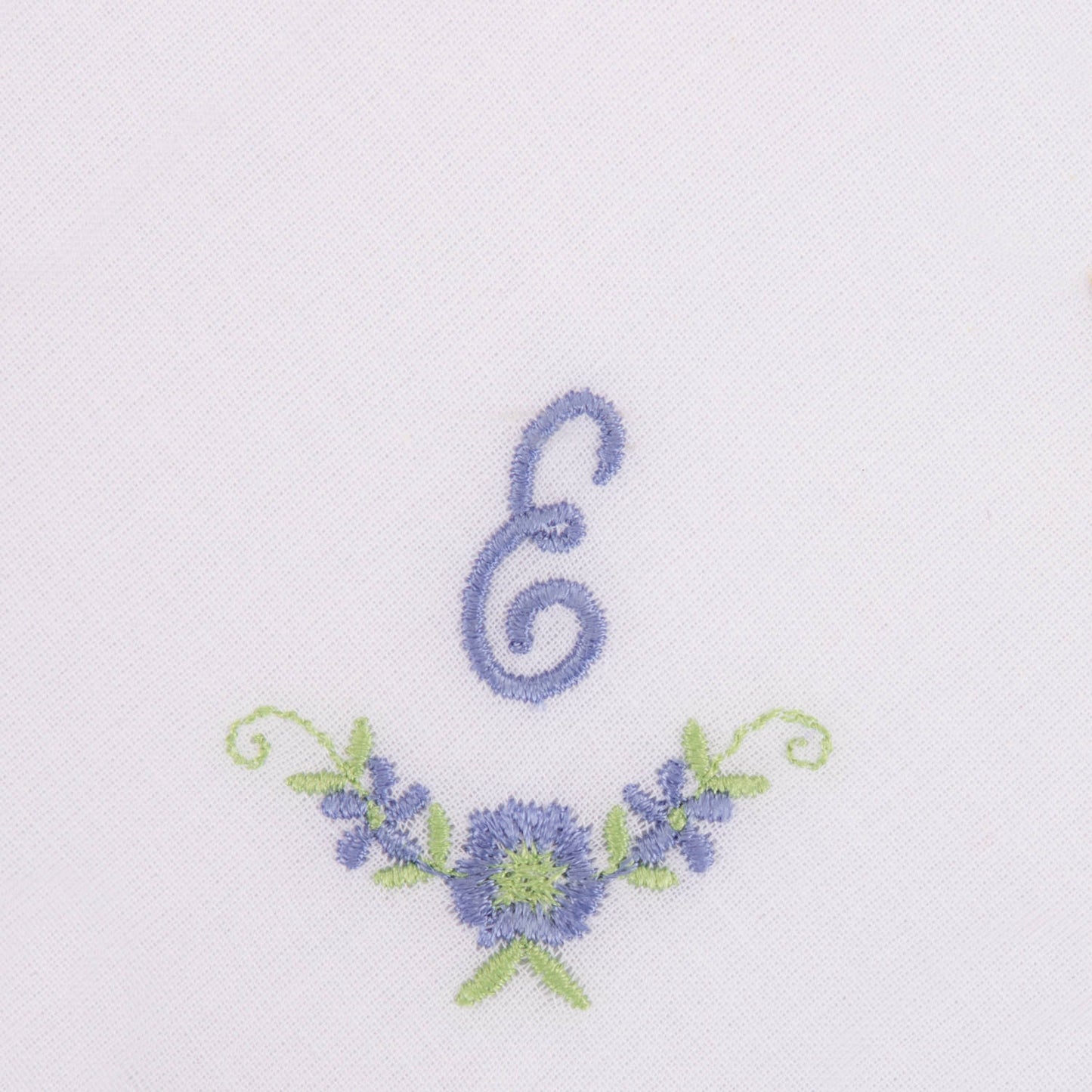 3 Stck Damen-Stofftaschentücher mit Monogramm bestickt - weisses Taschentuch mit blauen Stick