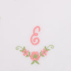 3 Stck Damen-Stofftaschentücher mit Monogramm bestickt - rosa Taschentuch mit rosa Stick