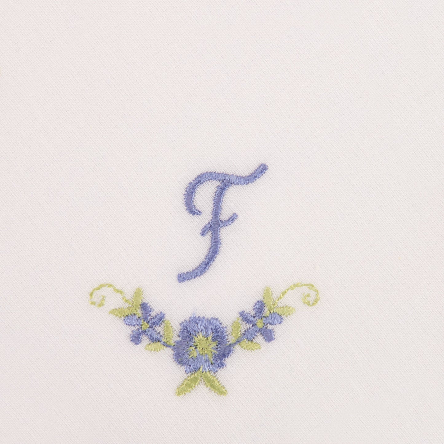 3 Stck Damen-Stofftaschentücher mit Monogramm bestickt - weisses Taschentuch mit blauen Stick