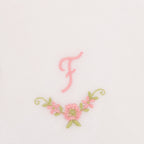 3 Stck Damen-Stofftaschentücher mit Monogramm bestickt - rosa Taschentuch mit rosa Stick