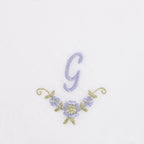 3 Stck Damen-Stofftaschentücher mit Monogramm bestickt - weisses Taschentuch mit blauen Stick