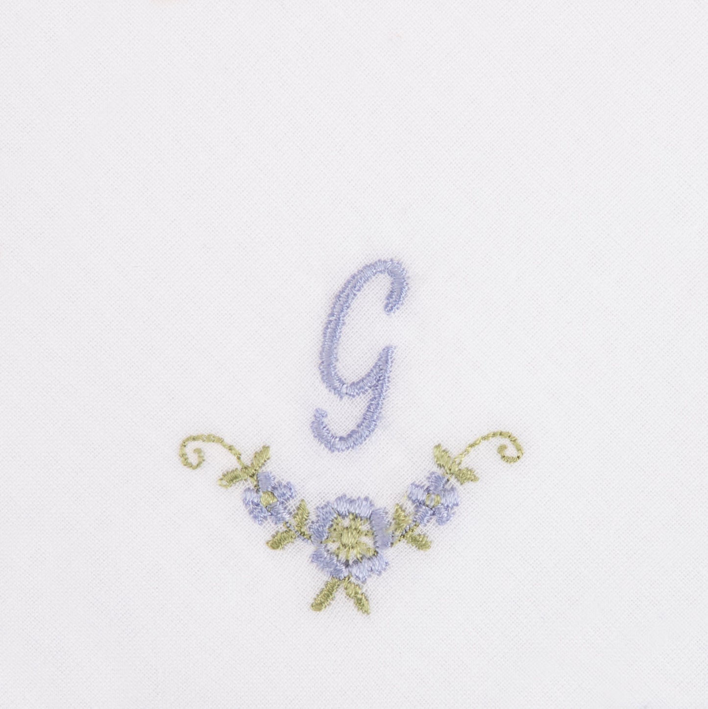 3 Stck Damen-Stofftaschentücher mit Monogramm bestickt - weisses Taschentuch mit blauen Stick