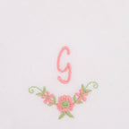 3 Stck Damen-Stofftaschentücher mit Monogramm bestickt - rosa Taschentuch mit rosa Stick