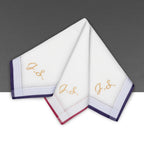 Individuell besticktes 3er Set Taschentücher | verschiedene Designs | 3 Monogramm-Taschentücher mit Wunschbestickung