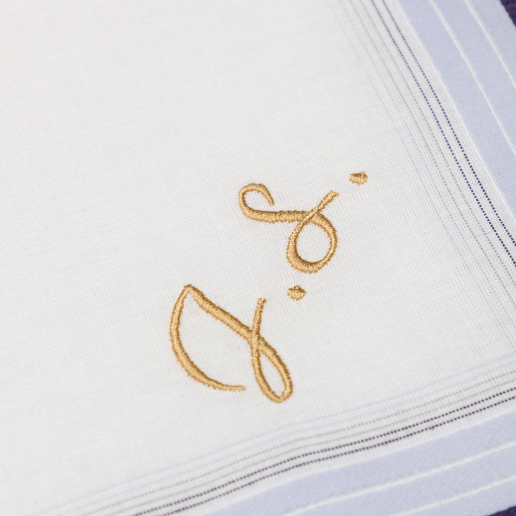 Individuell besticktes 3er Set Taschentücher | verschiedene Designs | 3 Monogramm-Taschentücher mit Wunschbestickung