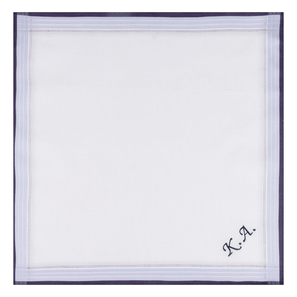 Individuell besticktes 3er Set Taschentücher | verschiedene Designs | 3 Monogramm-Taschentücher mit Wunschbestickung