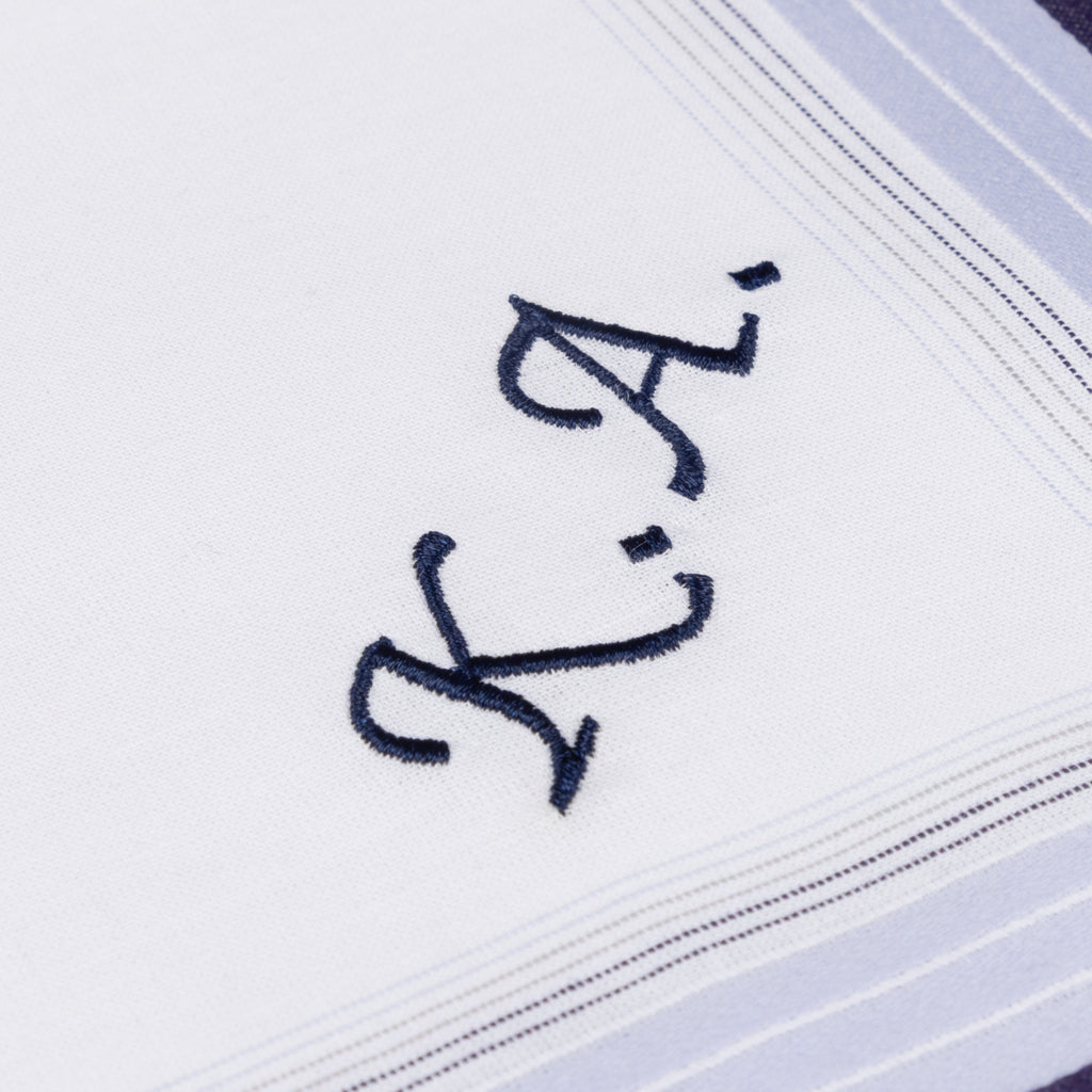 Individuell besticktes 3er Set Taschentücher | verschiedene Designs | 3 Monogramm-Taschentücher mit Wunschbestickung