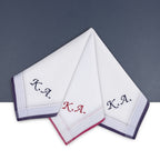 Individuell besticktes 3er Set Taschentücher | verschiedene Designs | 3 Monogramm-Taschentücher mit Wunschbestickung