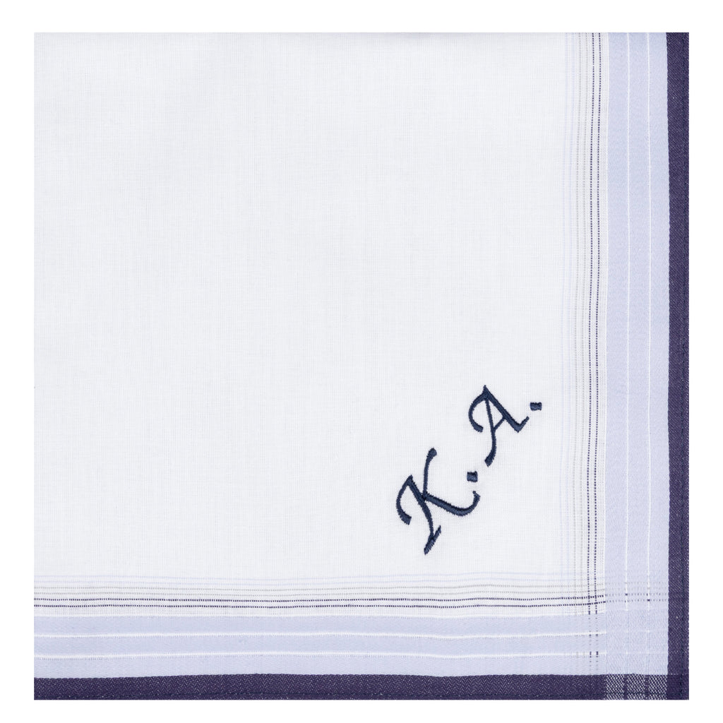 Individuell besticktes 3er Set Taschentücher | verschiedene Designs | 3 Monogramm-Taschentücher mit Wunschbestickung
