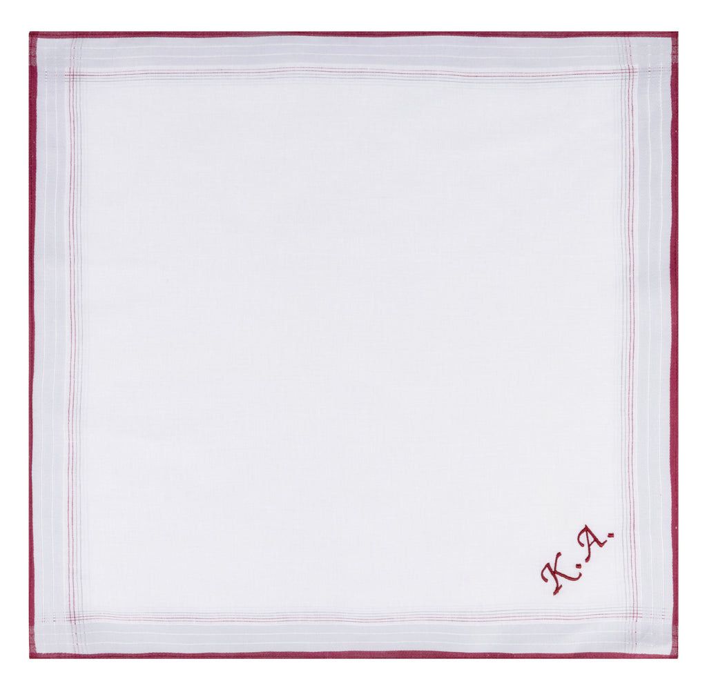 Individuell besticktes 3er Set Taschentücher | verschiedene Designs | 3 Monogramm-Taschentücher mit Wunschbestickung