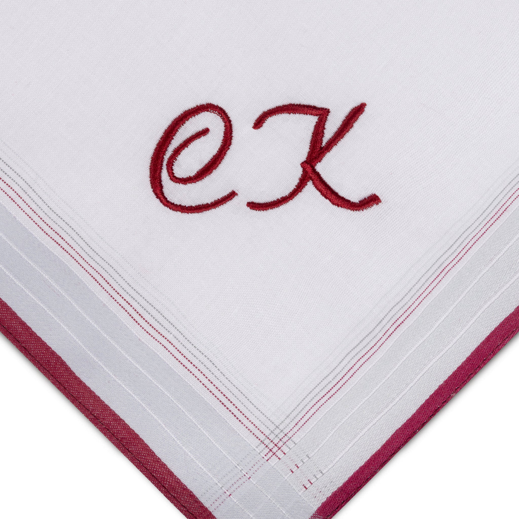 Individuell besticktes 3er Set Taschentücher | verschiedene Designs | 3 Monogramm-Taschentücher mit Wunschbestickung